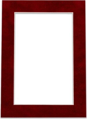 PosterPalooza 11x14 Mat Bevel Cut for 9x12 Photos - Acid Free Bright Red Suede Precut Matboard - For Pictures, Photos, Framing