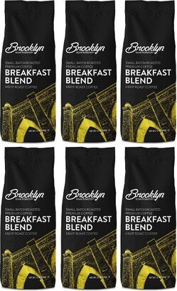 Brooklyn Bean Roastery Brooklyn Beans Light Roast Ground Coffee, Breakfast Blend, 6 pack (72 ounces total)