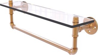 Pipeline Collection 22 Inch Glass Shelf with Towel Bar