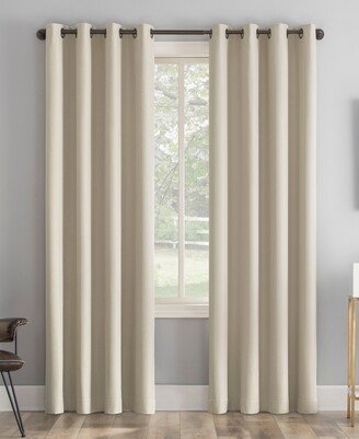 Tresello Tonal Texture Draft Shield Fleece Insulated 100% Blackout Grommet Curtain Panel, 50 x 84