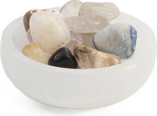 Selenite Bowl With Assorted Stones