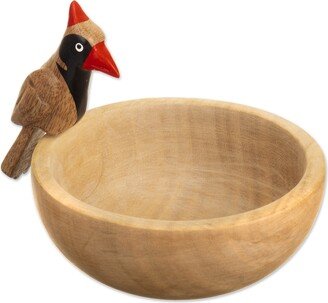 Handmade Woodpecker Spirit Wood Decorative Bowl