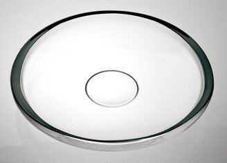 Majestic Gifts High Quality Glass Centerpiece Bowl - W/ Black Edge - 13 Diameter- Made in Europe