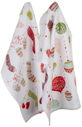 Assorted X-mas Trimmings Printed Dishtowel Set