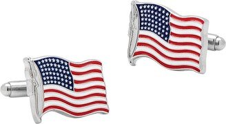 Waving Flag Metal & Enamel Cufflinks