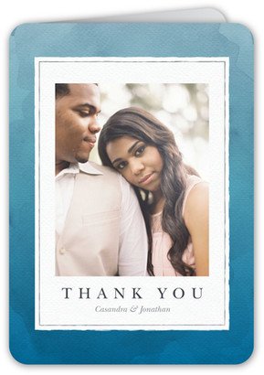 Thank You Cards: Wondrous Watercolor Thank You Card, Rounded Corners