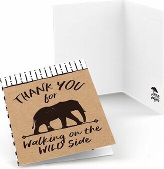 Big Dot of Happiness Wild Safari - African Jungle Adventure Birthday Party or Baby Shower Thank You Cards (8 count)