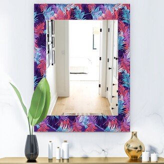 Designart 'Tropical Mood Blue 6' Bohemian and Eclectic Mirror - Printed Wall Mirror