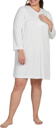 Plus Size Embroidered Short Nightgown