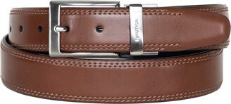 Men's Reversible Double Stitch Leather Belt - Black, Brown