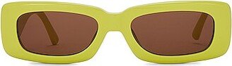 Mini Marfa Rectangular Sunglasses in Yellow