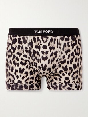 Leopard-Print Stretch-Cotton Boxer Briefs