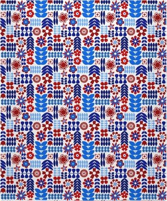 Fleece Photo Blankets: Patriotic Flowers - Red, White And Blue Blanket, Fleece, 50X60, Multicolor