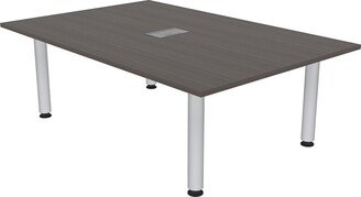 Skutchi Designs, Inc. 6x4 Rectangular Conference Table Silver Post Legs Electric And Data