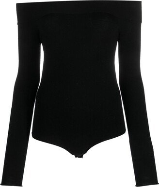 Logo-Plaque Off-Shoulder Bodysuit