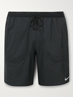 Nike Running Stride Straight-Leg Mesh-Panelled Dri-FIT Ripstop Drawstring Shorts-AA