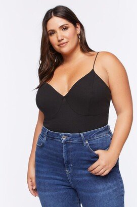 Plus Size Ribbed Cami Bodysuit