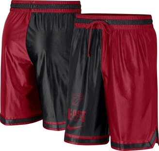 Men's Red, Black Miami Heat Courtside Versus Force Split Dna Performance Shorts - Red, Black