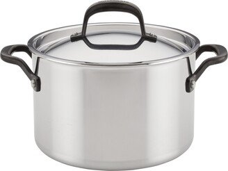 5-Ply Clad Stainless Steel 6 Quart Induction Stockpot with Lid