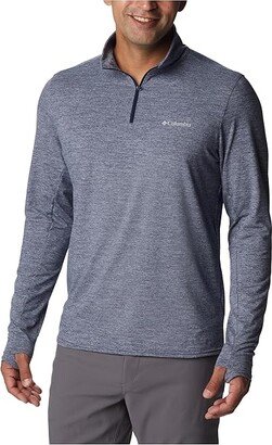 Tech Trail 1/4 Zip (Collegiate Navy Heather) Men's Clothing