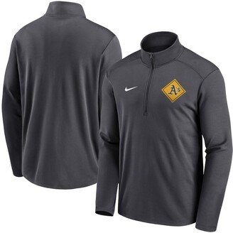 Men's Anthracite Oakland Athletics Diamond Icon Pacer Performance Quarter-Zip Top