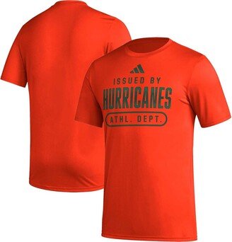 Men's Orange Miami Hurricanes Sideline Aeroready Pregame T-shirt