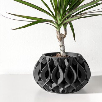 Planter Pot For Indoors With Drainage in Black 3D Printed Cute