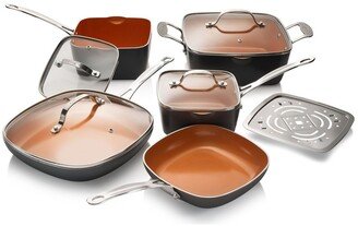 Non-Stick Ti-Ceramic 10 Piece Square Cookware Set