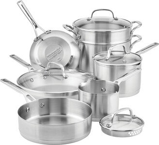 3-Ply Base Stainless Steel 11 Piece Cookware Induction Pots and Pans Set