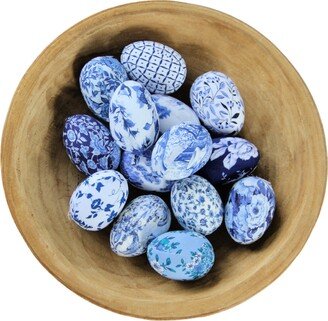 Blue & White Eggs, Fabric Chinoiserie Inspired Farmhouse Easter Decor, Spring Home Easter, Basket Filler