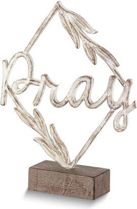 Curata Pray Resin Tabletop Word Decor