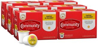 Community Coffee Coffee and Chicory Medium-Dark Roast Single Serve Pods, Keurig K-Cup Brewer Compatible, 72 Ct