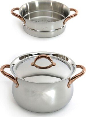 Ouro Gold 3Pc 18/10 Stainless Steel Cookware Set, Steamer & 9.5