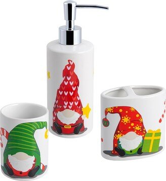 Allure Home Creations Gnomes 3pc Set Lotion Pump/Toothbrush Holder/Tumbler - 3pc bath accessory set