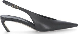 Logo Detailed Slingback Pumps