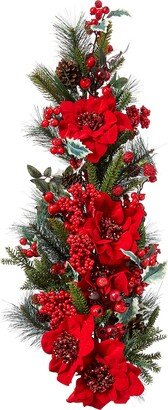 4656 Poinsettia Teardrop Wreath