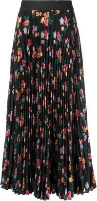 Floral-Print Midi Skirt-AB