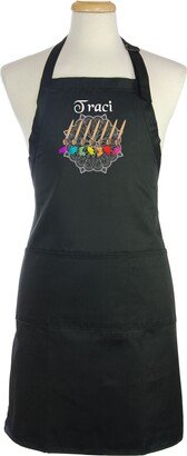 Personalized Artist Mandala With Paint Brushes Embroidered Apron