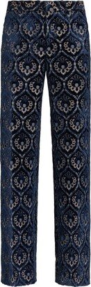 Jacquard Velvet Trousers