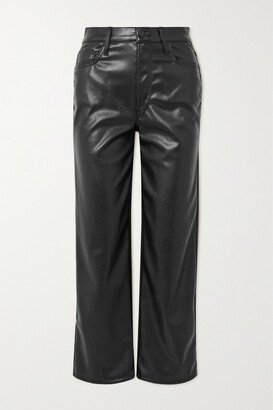 The Rambler Cropped Faux Leather Wide-leg Pants - Black