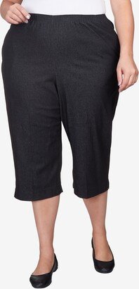 Plus Size Classic Relaxed Fit Denim Capri Pant