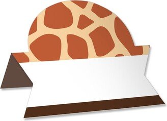 Big Dot of Happiness Giraffe Print - Safari Party Tent Buffet Card - Table Setting Name Place Cards - Set of 24