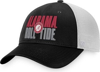 Men's Black, White Alabama Crimson Tide Stockpile Trucker Snapback Hat - Black, White