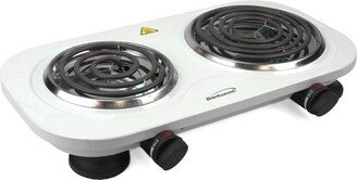 Electric 1500W Double Burner in White