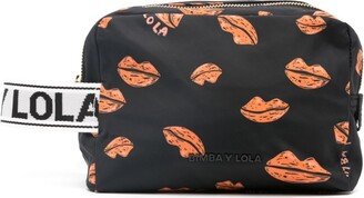 Bimba y Lola Lip-Print Makeup Bag-AA