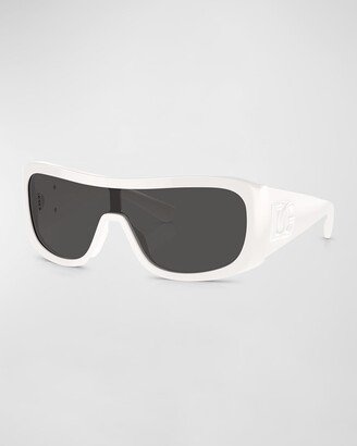 Men's Acetate Rectangle Shield Sunglasses