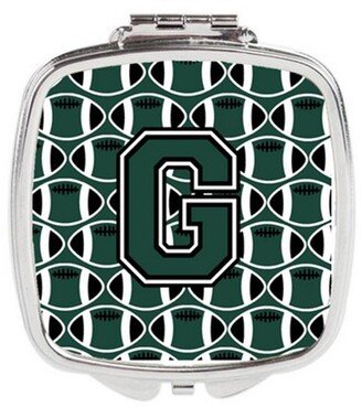 CJ1071-GSCM Letter G Football Green & White Compact Mirror