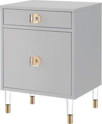 Araceli Single Drawer with Storage Compartment High Gloss Nightstand