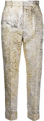 Jacquard-Knit Cropped Trousers