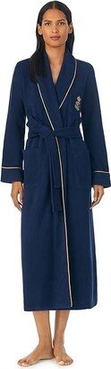 Recycled Poly Dalton Fleece Robe (Navy) Women's Robe